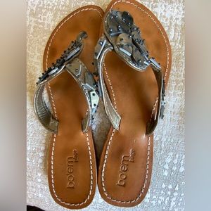 Chic bo’em plage sandals. Purchased on a beach island to be worn at the beach